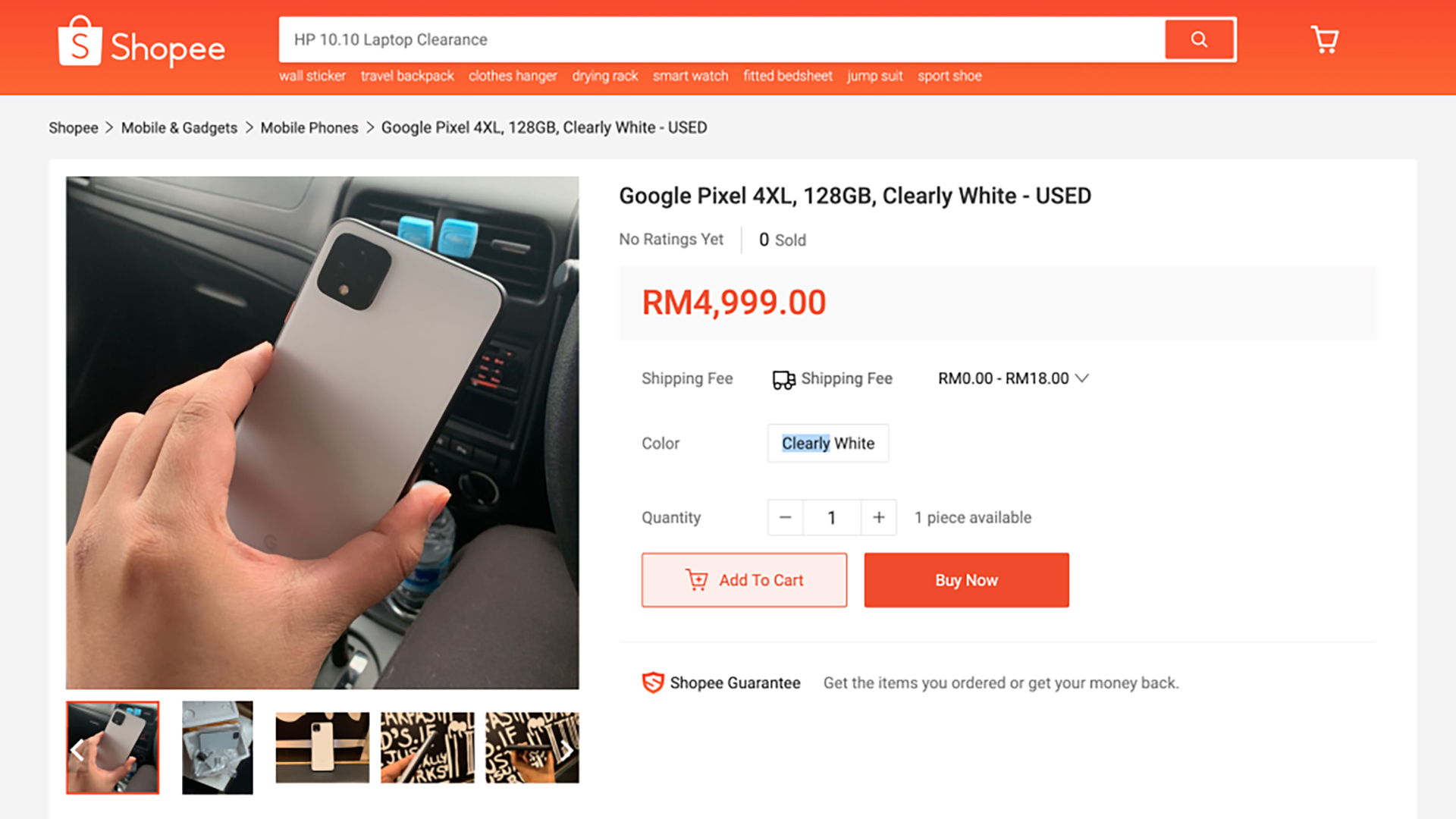 Google Pixel 4 Black Market Sale on Shopee
