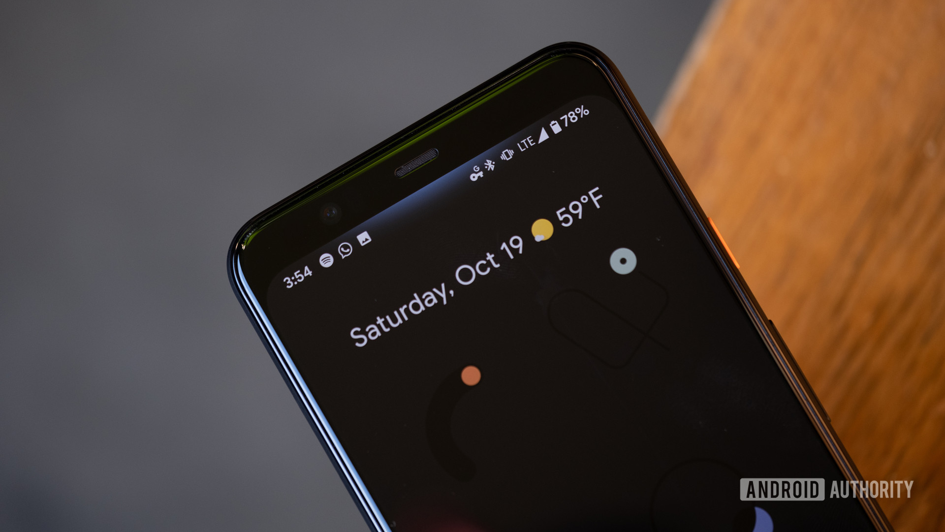 The forehead on the Google Pixel 4 XL, including Motion Sense and 3D face unlock sensors.
