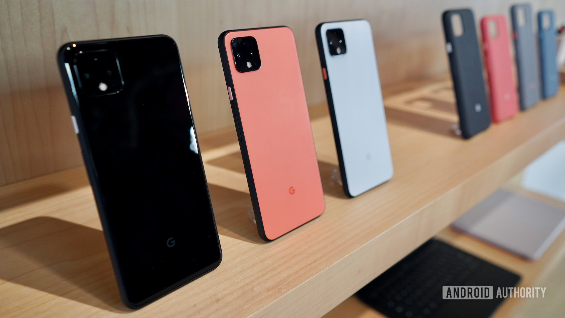 Google Pixel 4 family with cases