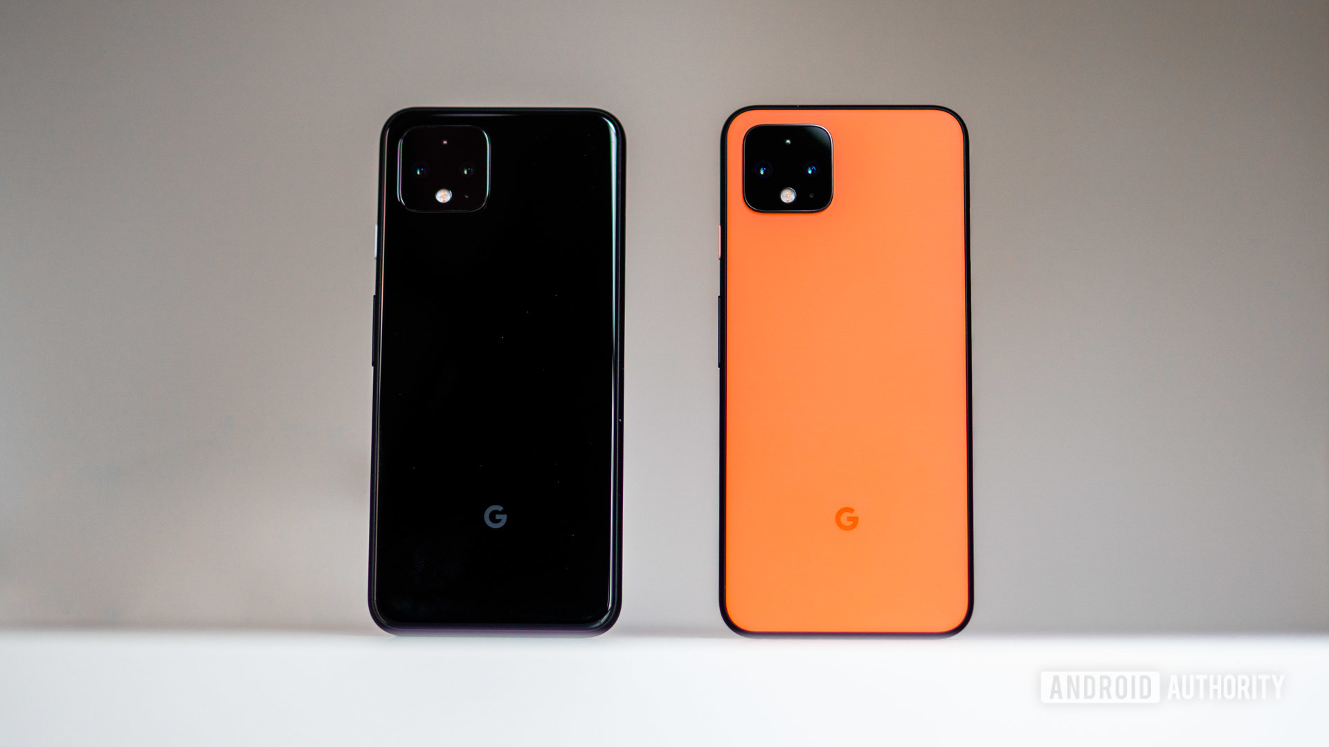 Google Pixel 4 in just black and oh so orange
