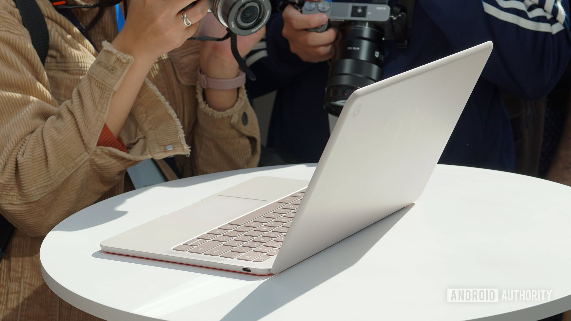 Google Pixelbook Go in Not Pink on a table