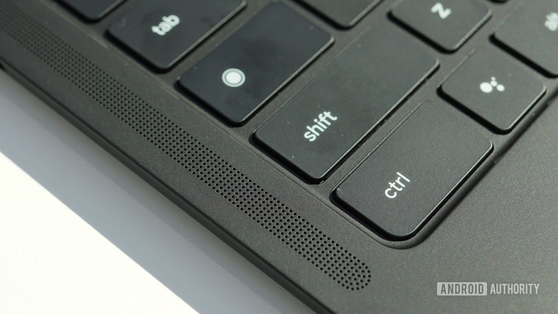 Google Pixelbook Go speaker and keyboard closeup