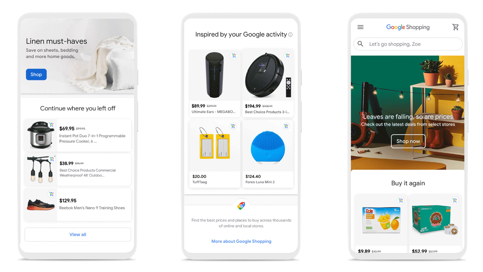 The new Google Shopping experience.