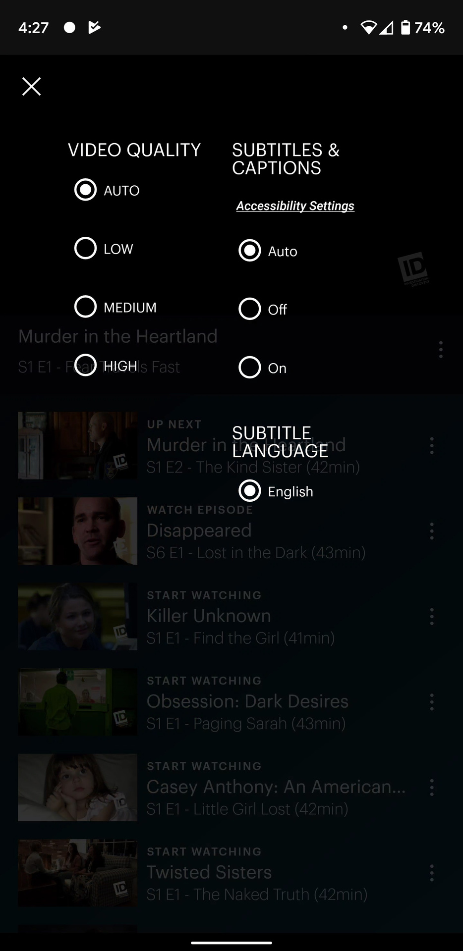 How to change subtitles and language in Hulu 2