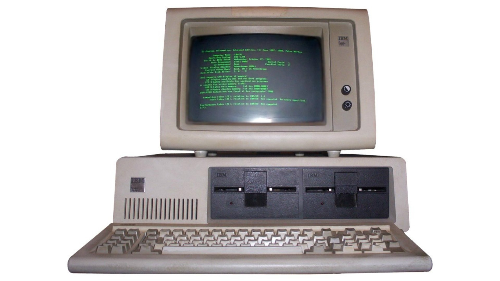 IBM PC 5150 Monochrome screen