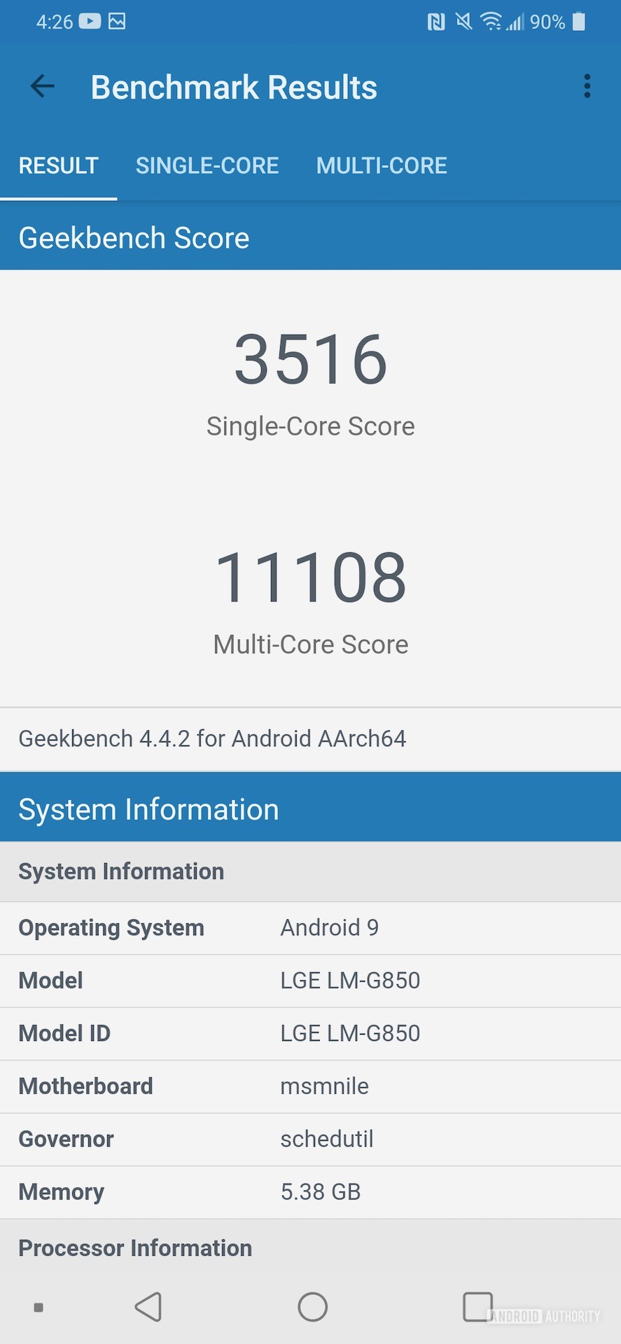 LG G8X ThinQ Review benchmark Geenkbench