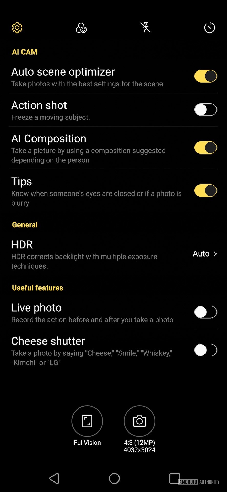 LG G8X ThinQ Review camera app settings