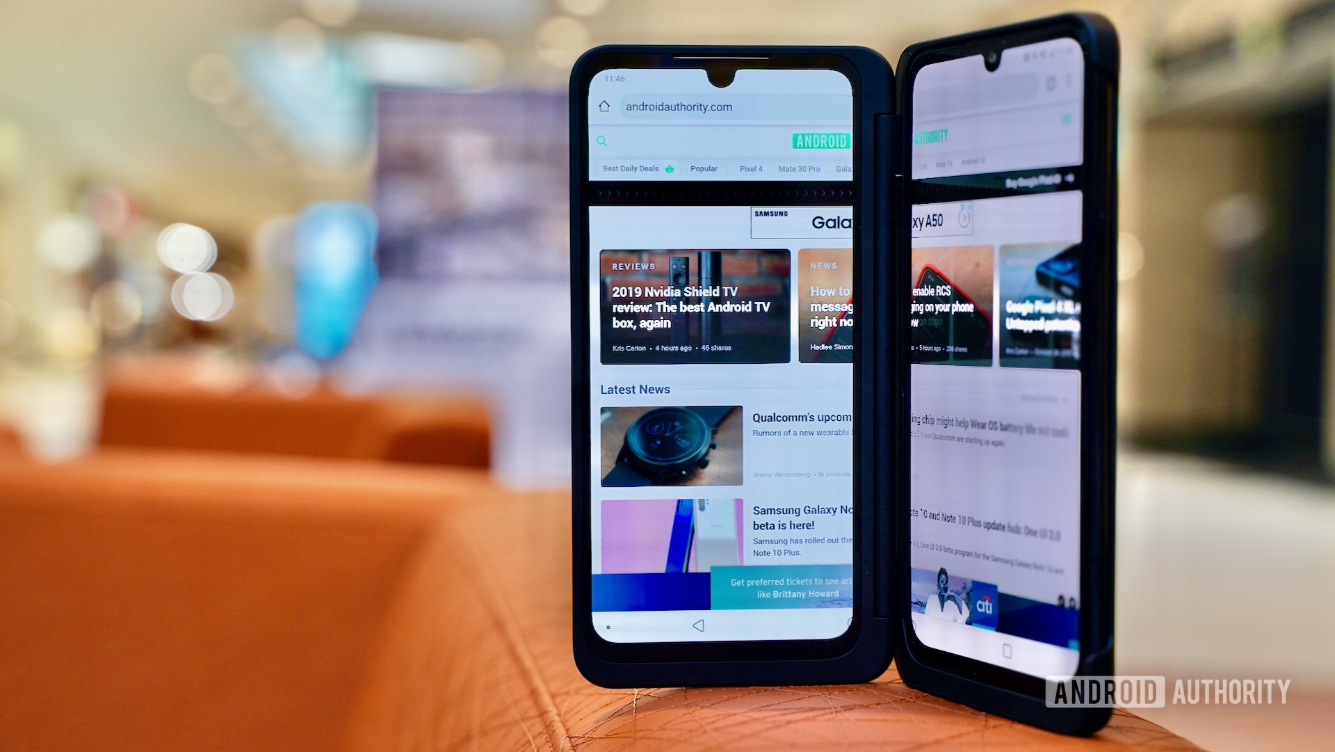 LG G8X ThinQ Review couch wide view Sprint deals