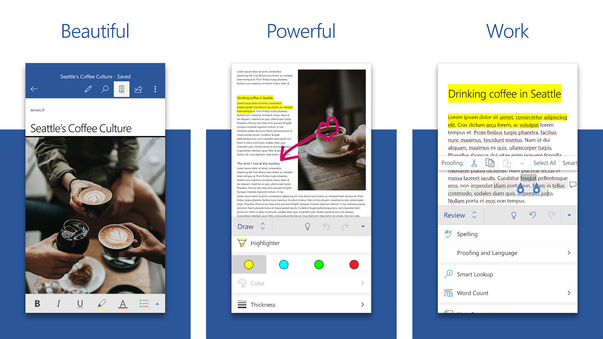 Microsoft Word screenshot for the best word apps for android