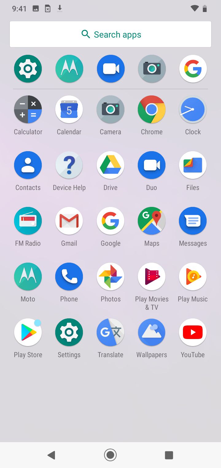 Moto One Macro app drawer