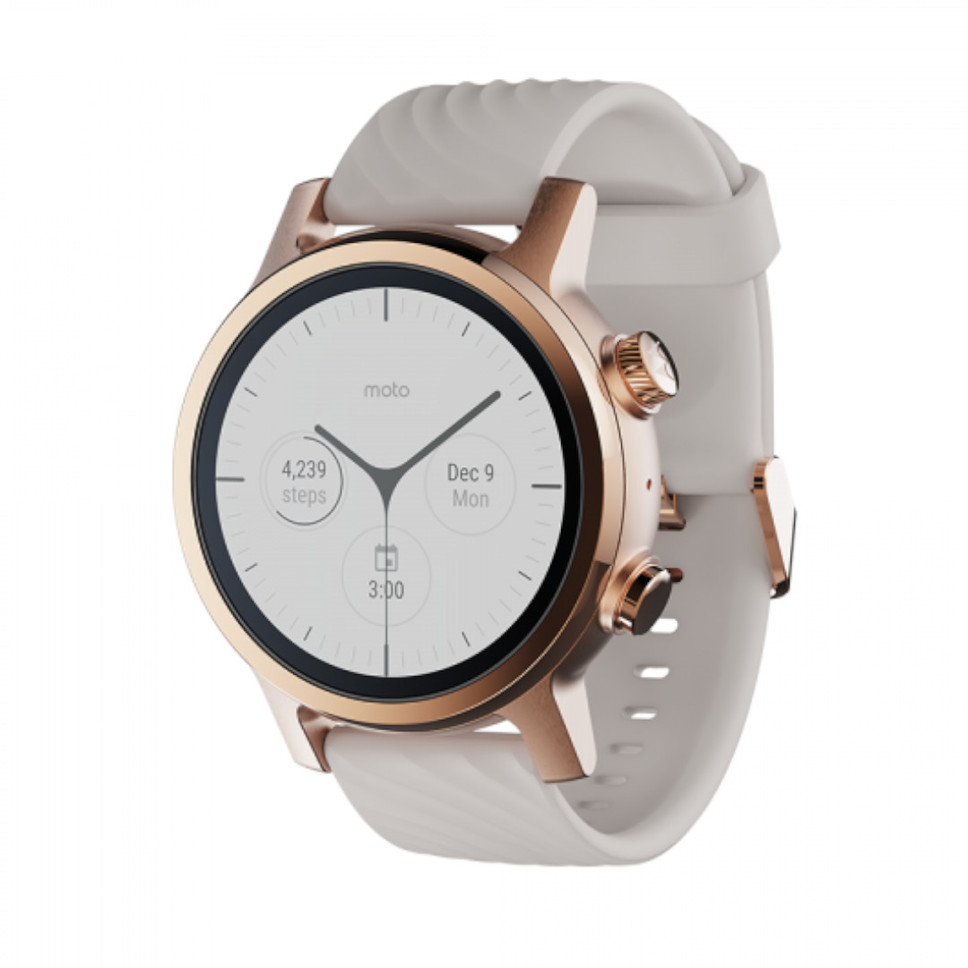 New Moto 360 Rose Gold Rubber Watch Strap