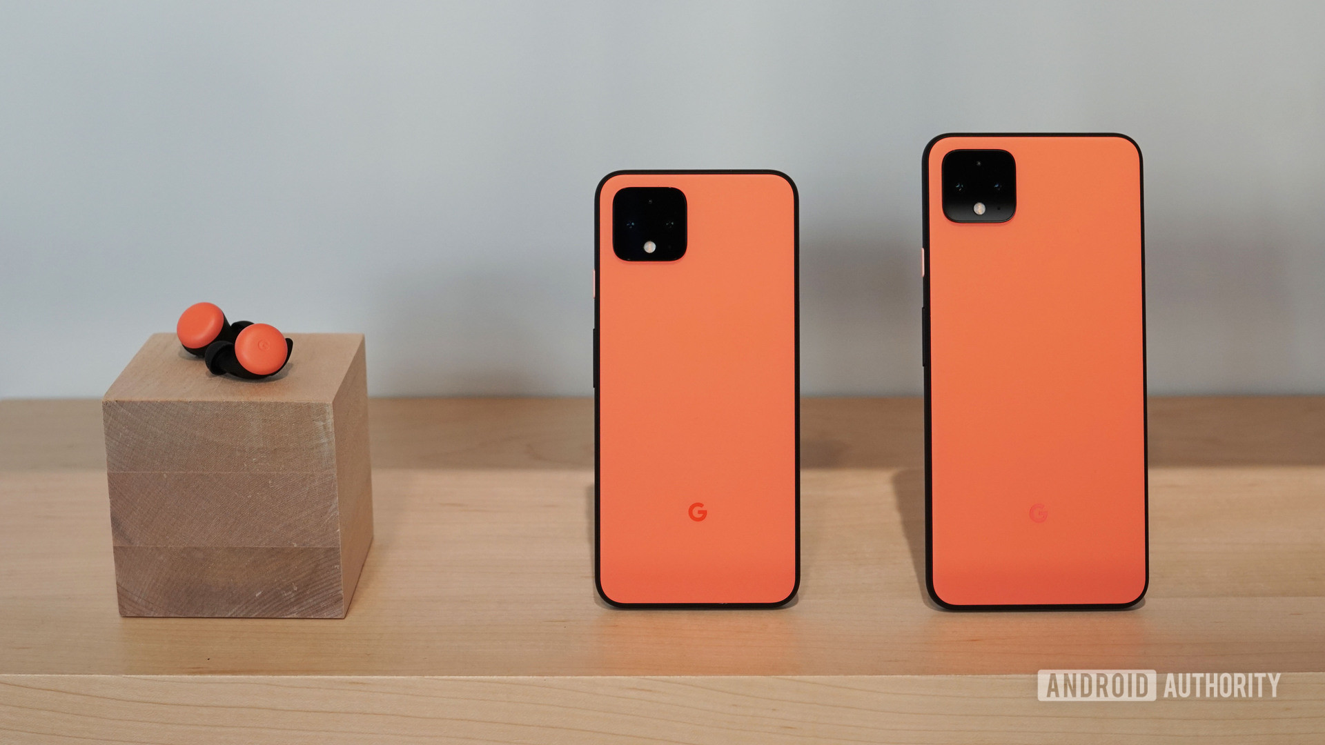 Oh So Orange Google Pixel 4 and Pixel 4 XL with Google Pixel Buds 2