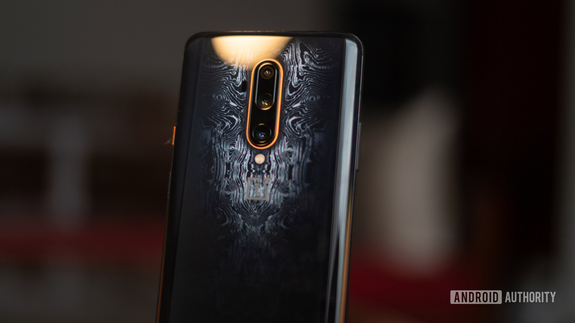 OnePlus 7T Pro McLaren Edition camera module showing pattern design