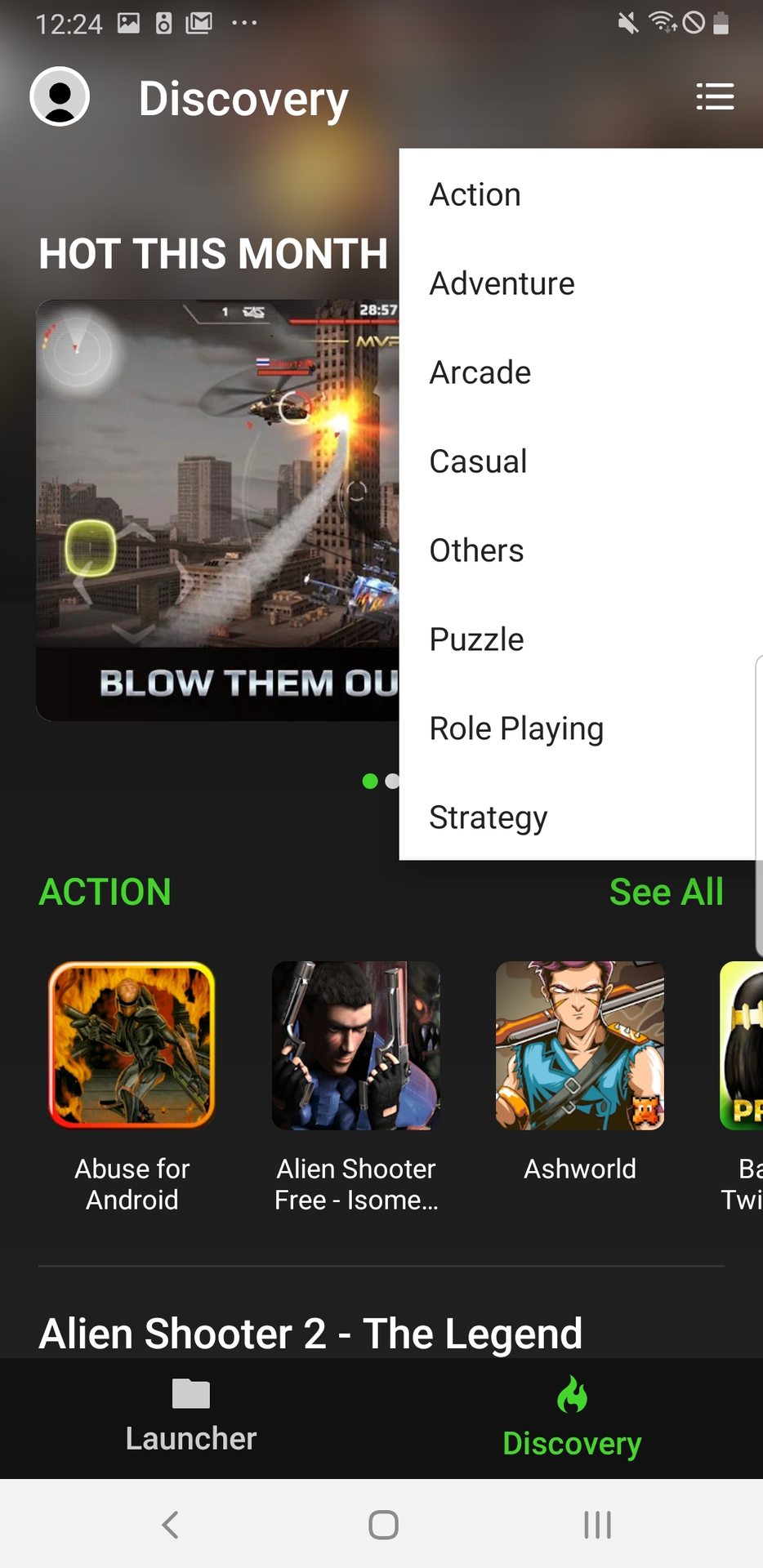 Razer Gamepad app Discovery categories