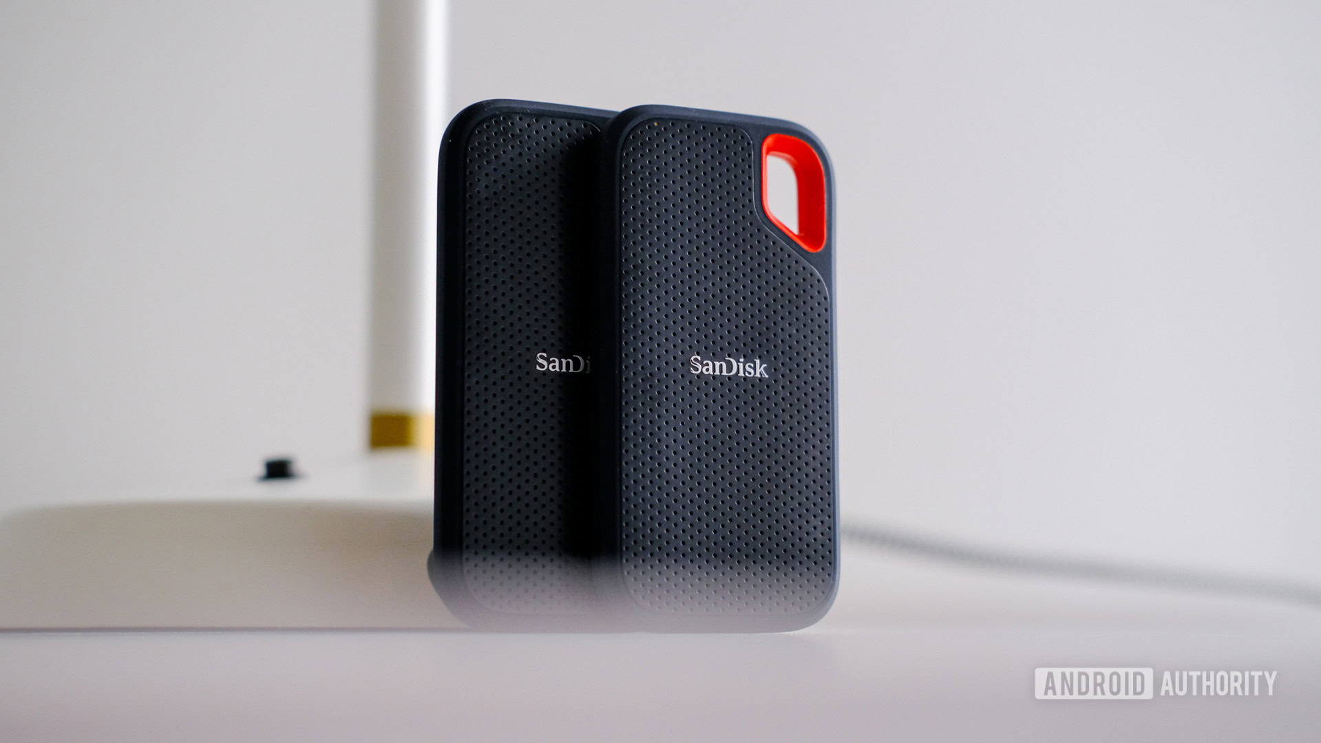 SanDisk Extreme Portable SSD 2 on table upright