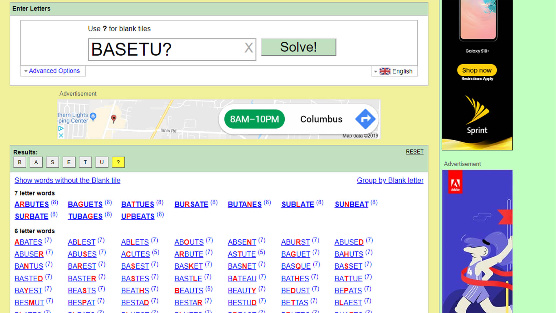 Scrabble Solver is one of the best anagram solvers