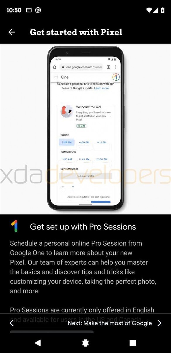 Pro Sessions on the Google Pixel 4.