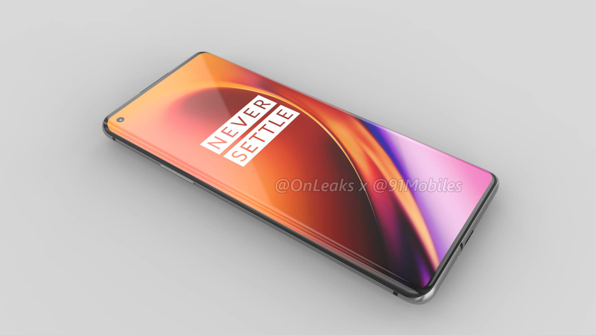 oneplus 8 pro render by onleaks showing punch hole display