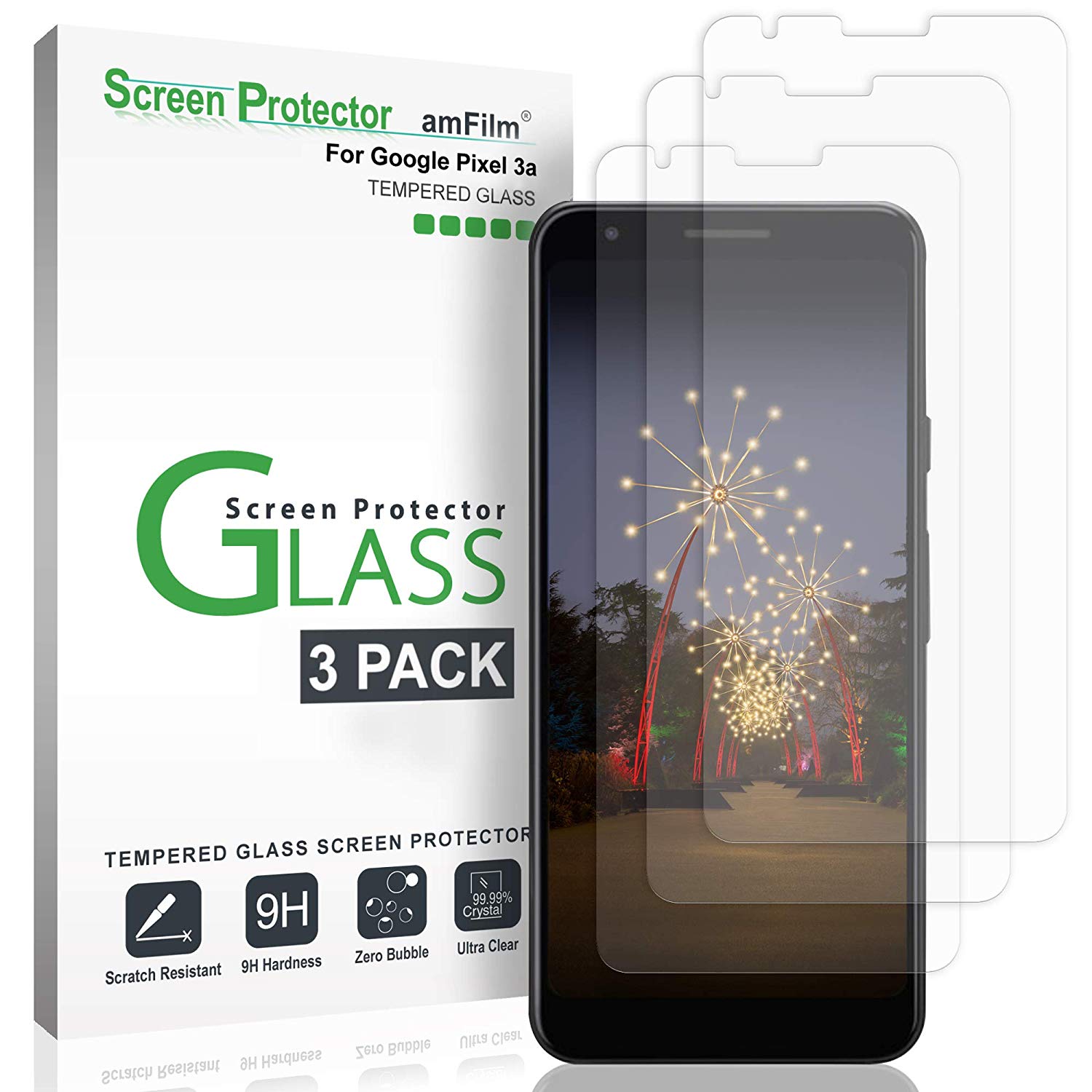 amfilm pixel 3a tempered glass screen protector