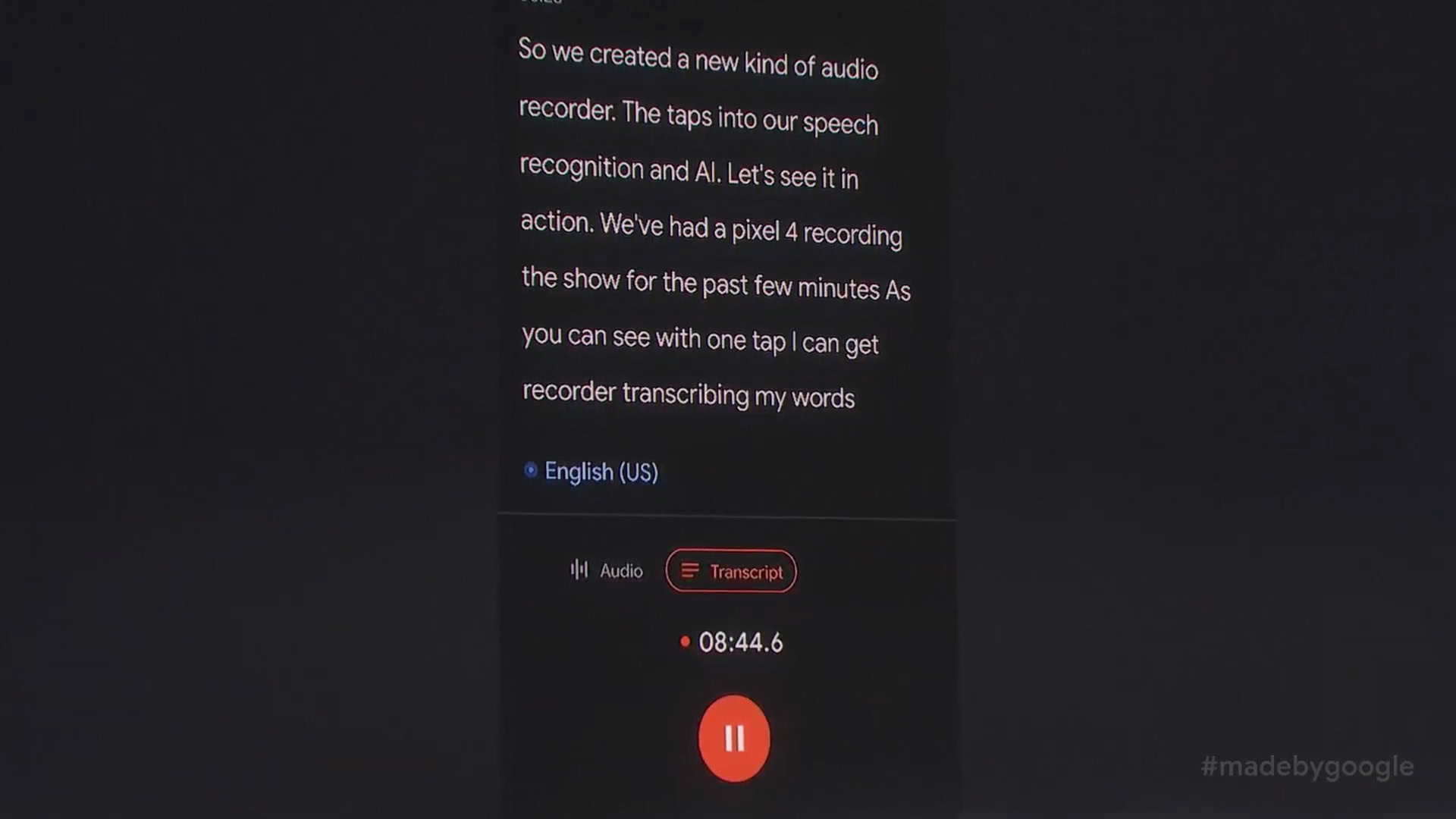 recorder transcribe Made by Google 19