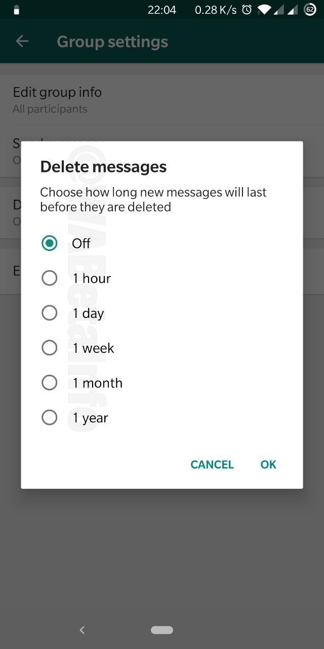 whatsapp disappearing messages android