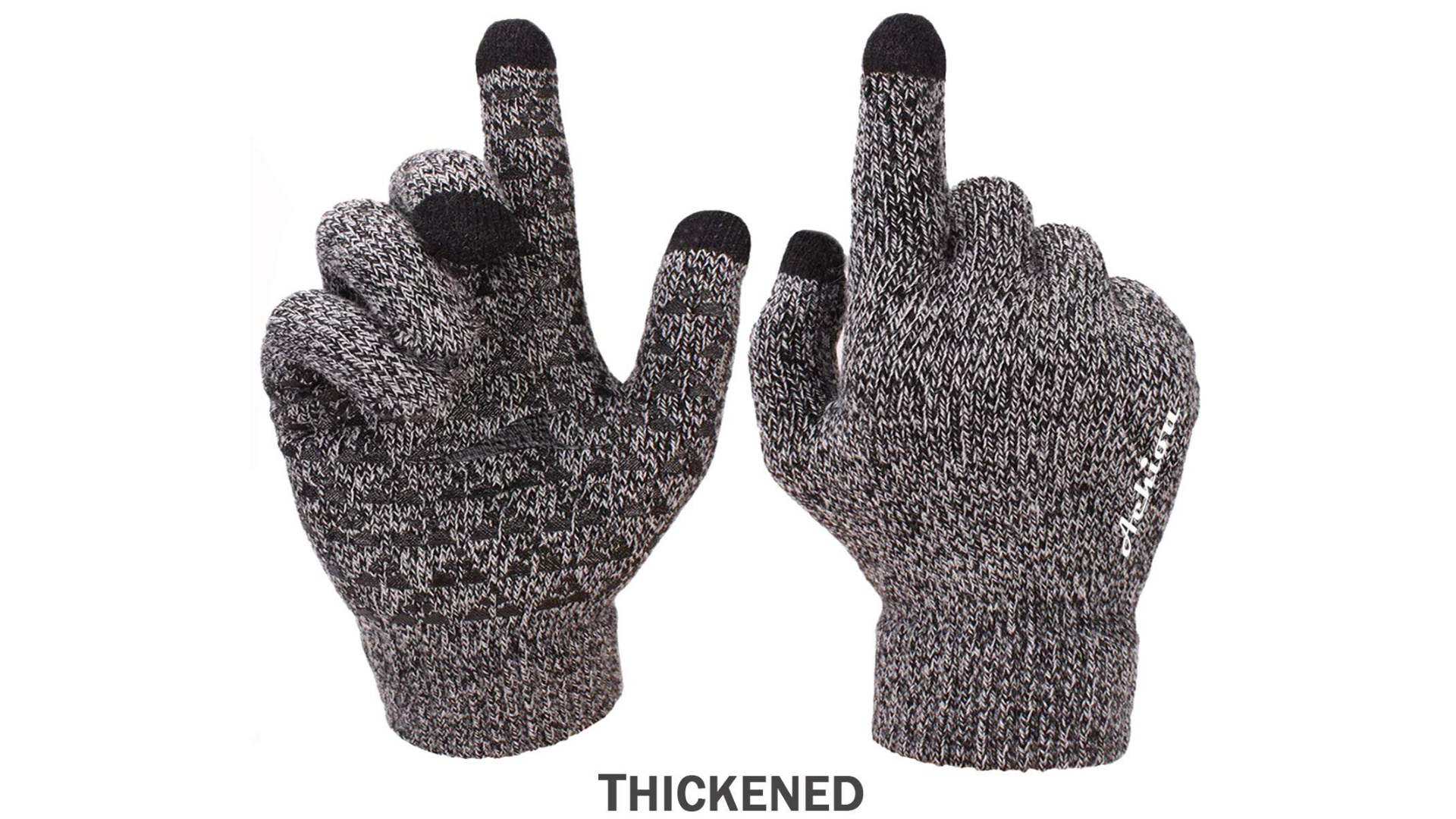Achiou Winter Knit Touchscreen Gloves press render