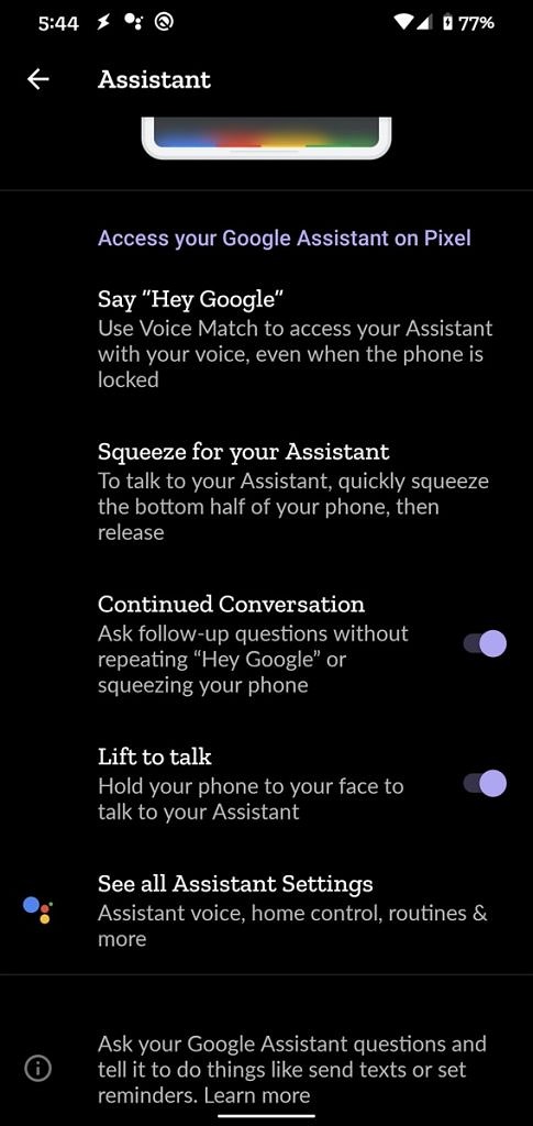 Google Assistant Lift to Talk XDA