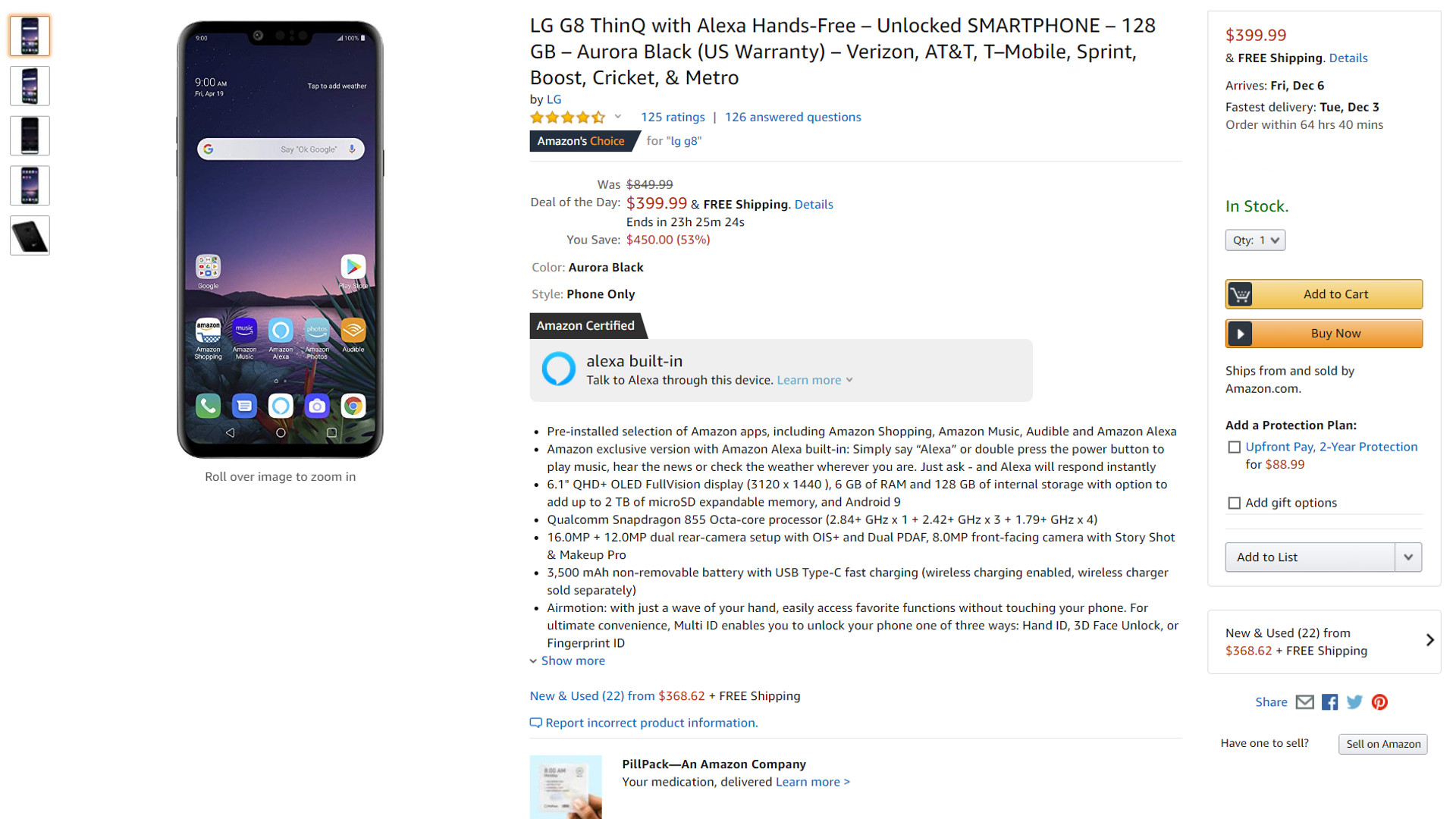 The LG G8 ThinQ via Amazon.