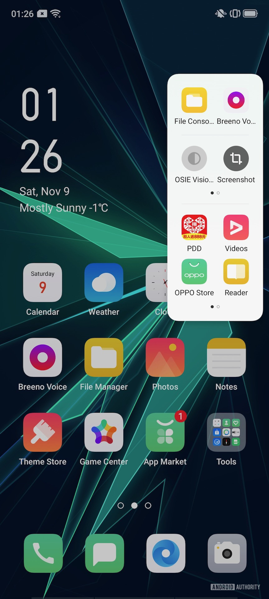 Oppo Reno Ace review home screen tools