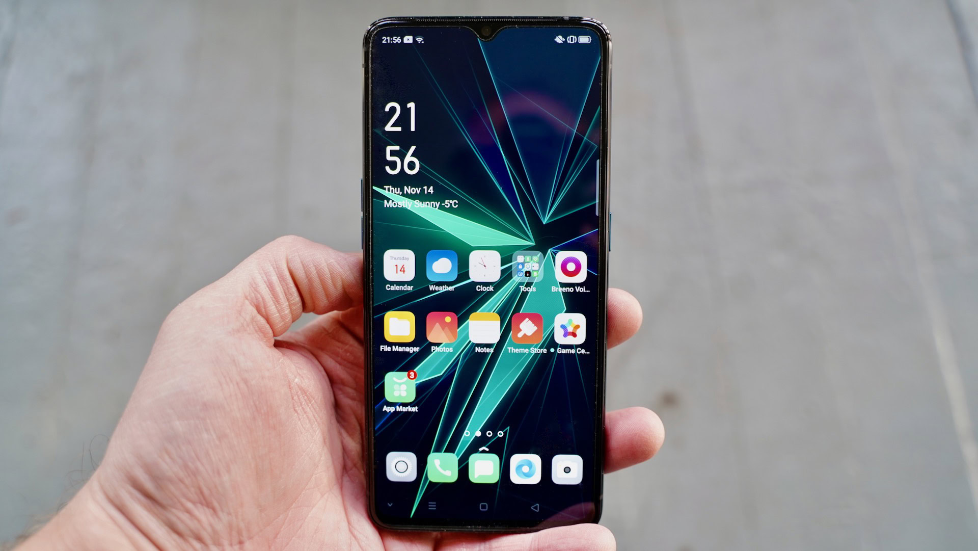 OPPO Reno Ace review in the hand front