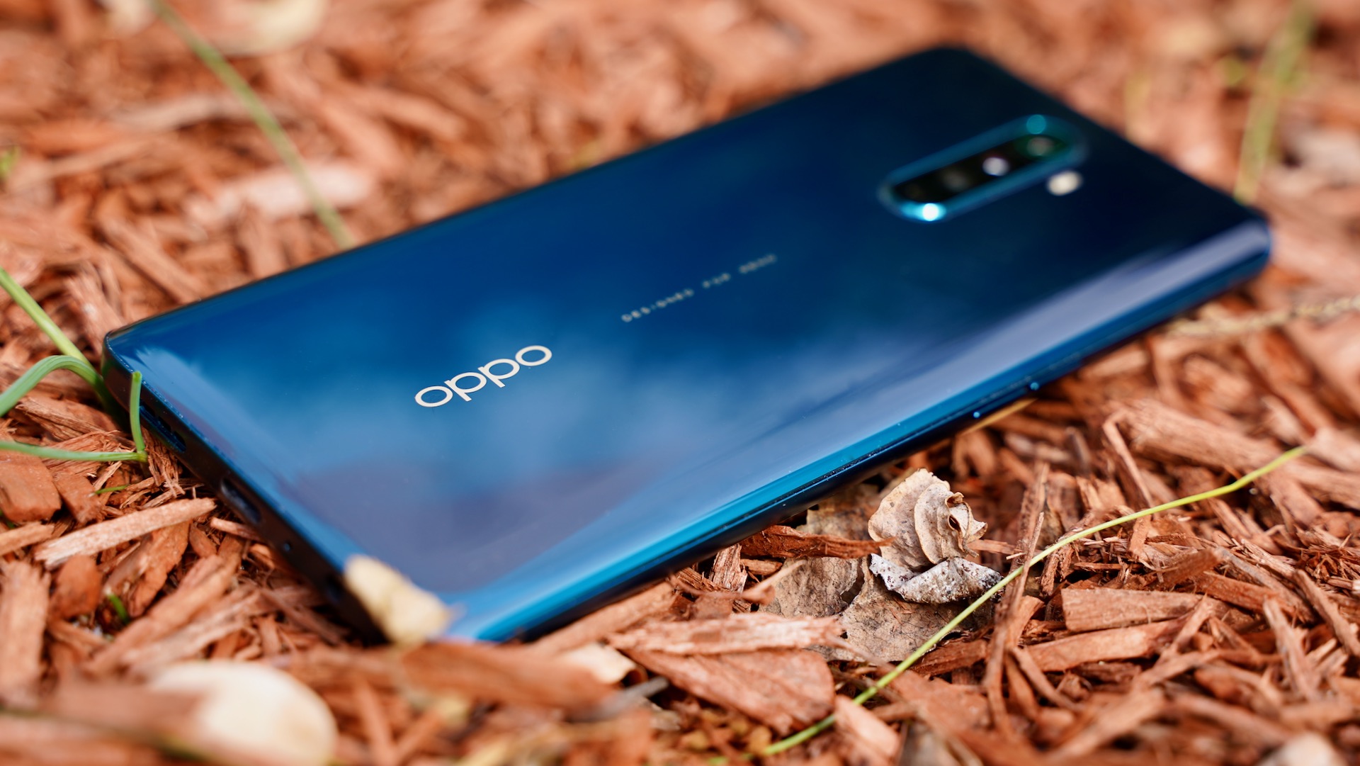 Oppo Reno Ace review nestled on mulch