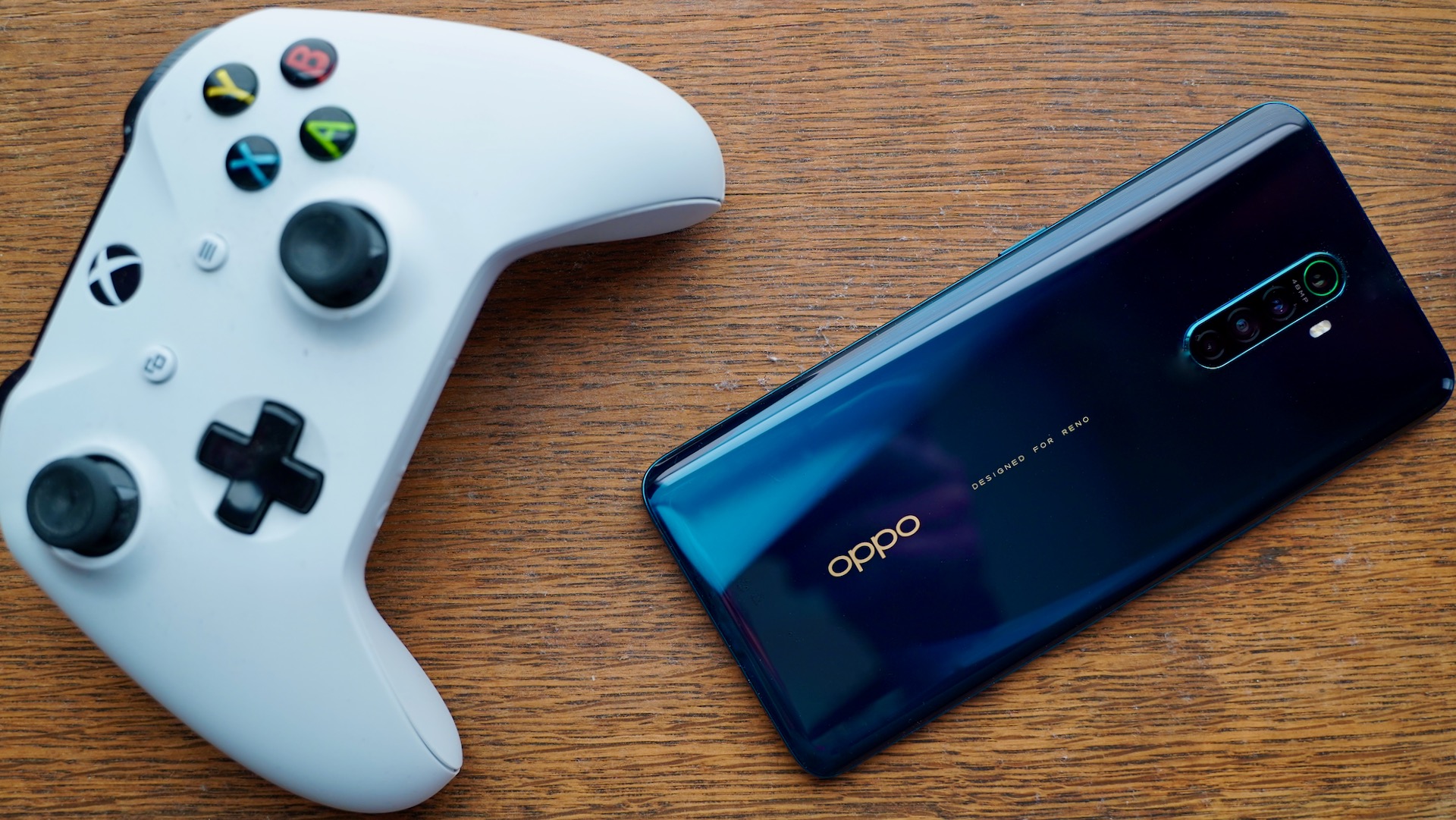Oppo Reno Ace review rear with gamer controller