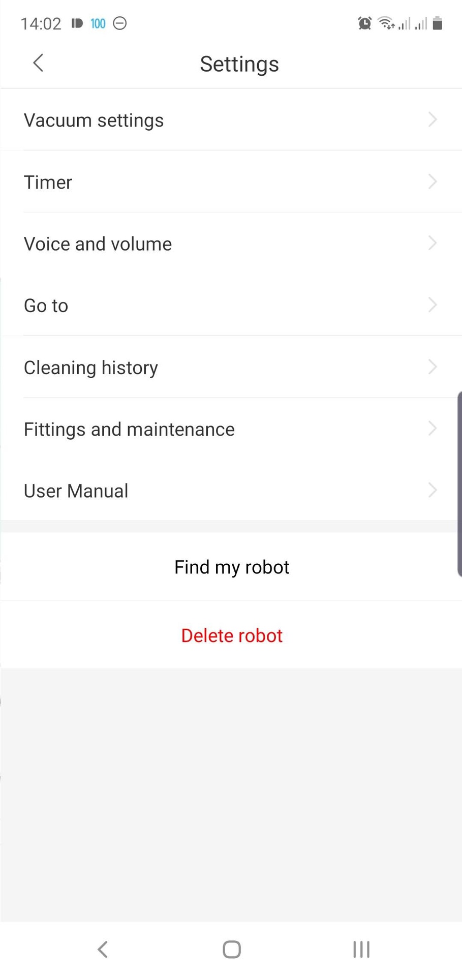 Roborock app settings
