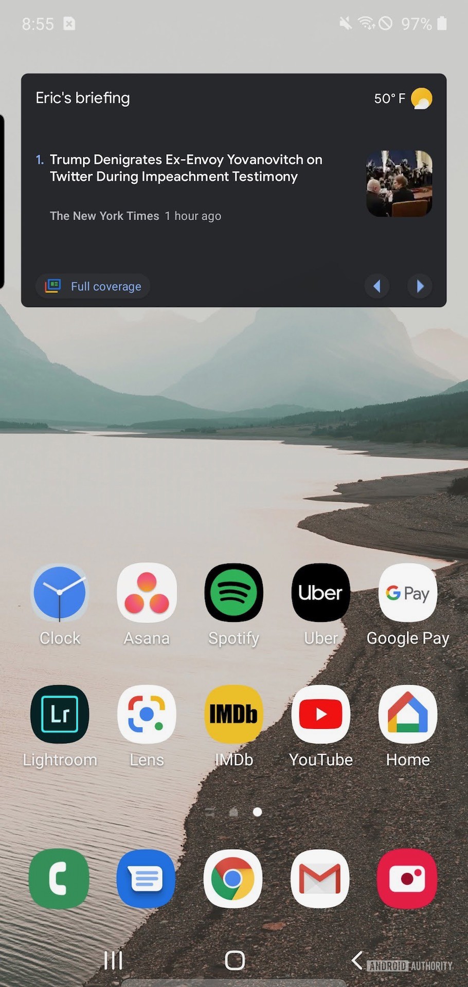 Samsung One UI 2 dark mode widget