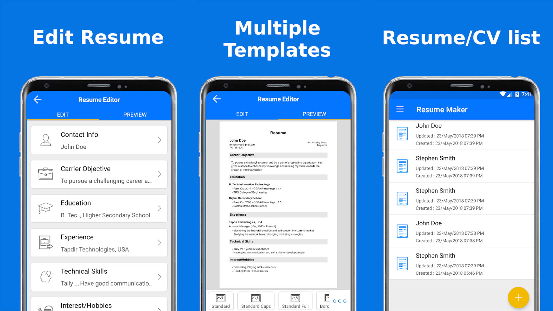 Top Resume screenshot is one of the best resume builder apps