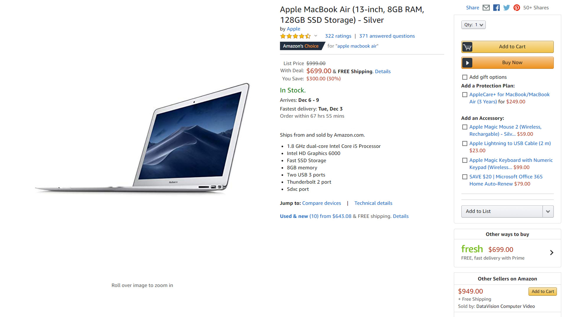 The Apple Macbook Air deal on Amazon.