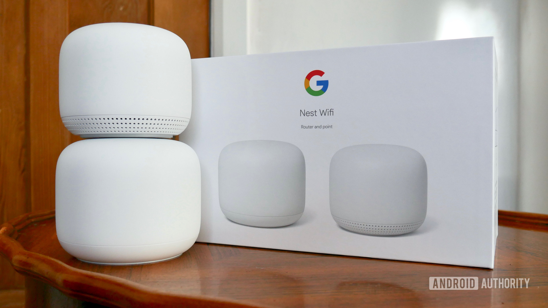 google nest wifi review next to box