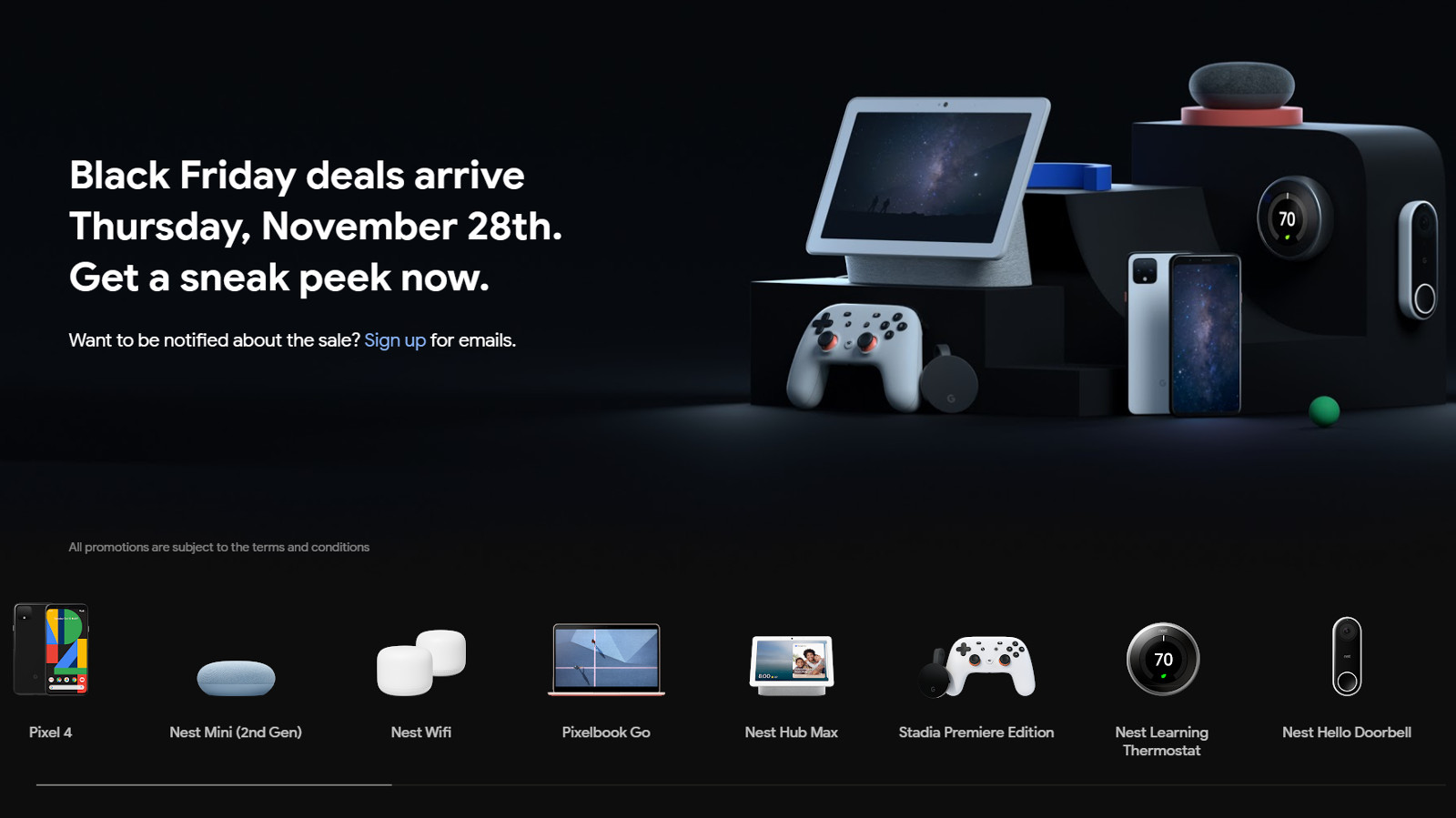 The Google Store Black Friday page.