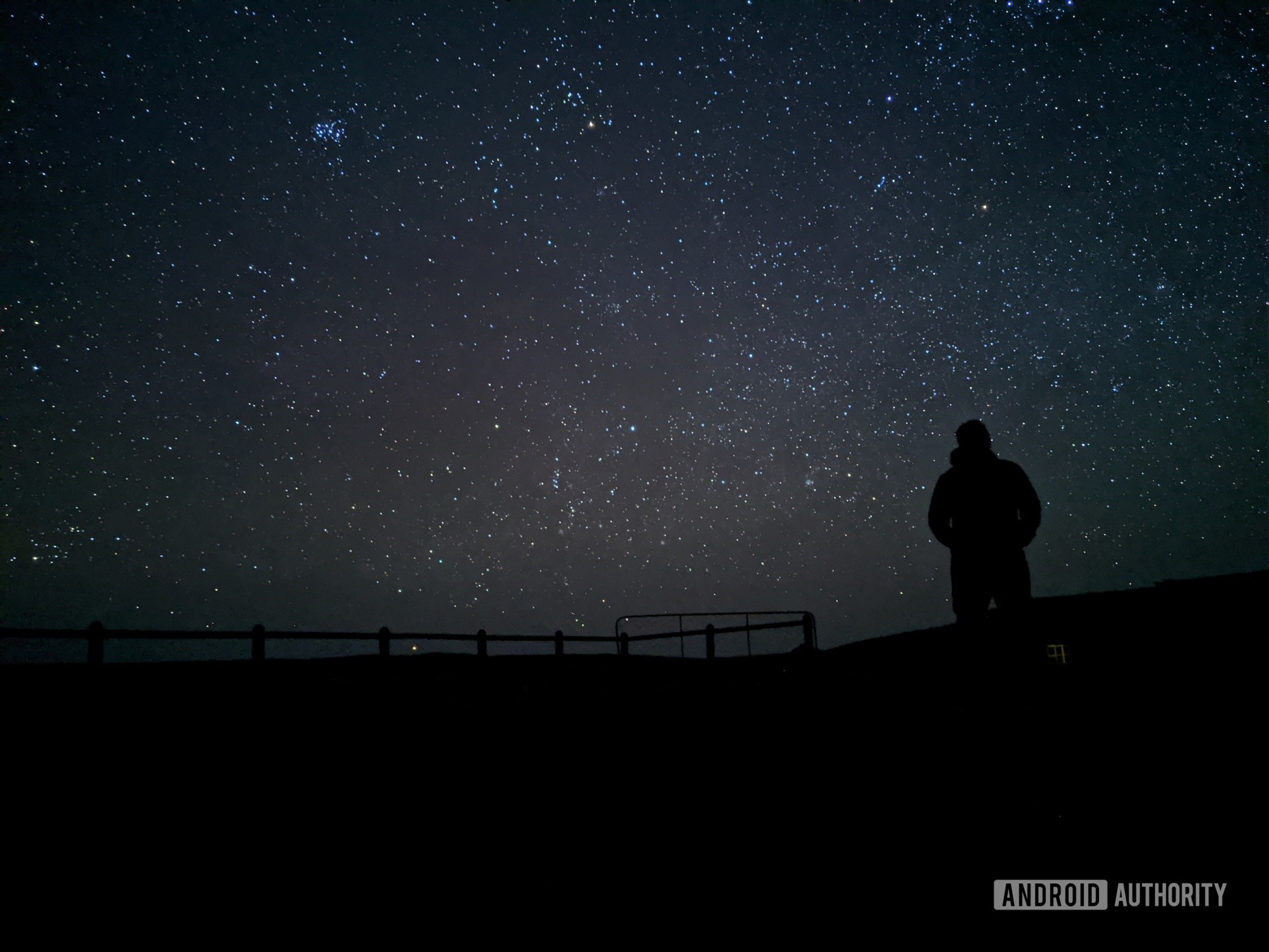 An astro shot complete with a silhouetted subject.