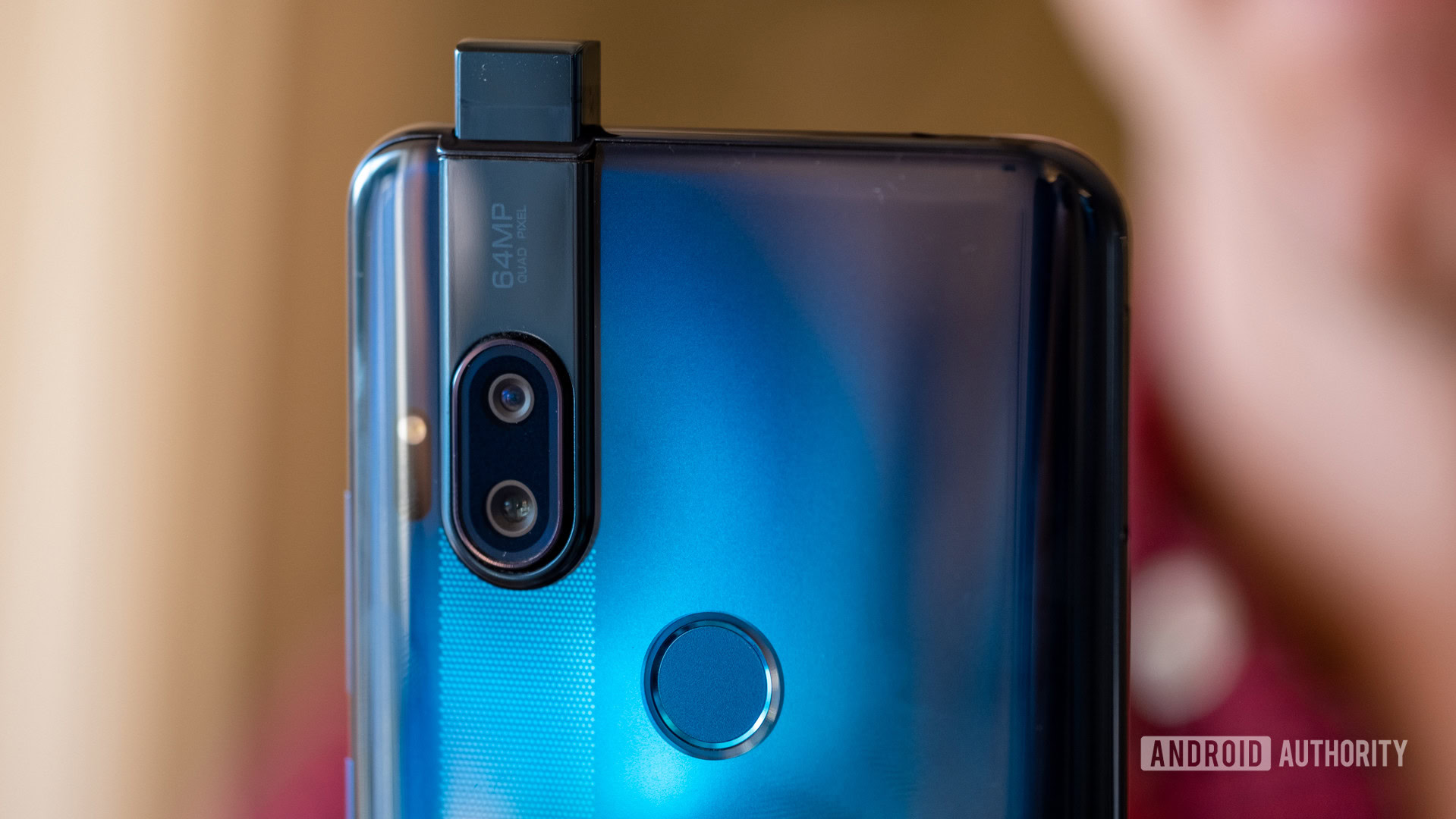 Motorola Moto One Hyper Pop Up selfie camera from behind