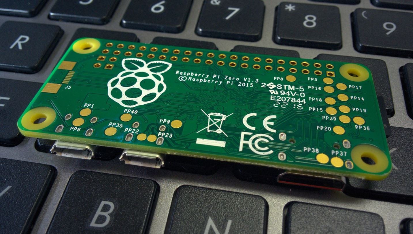 A Raspberry Pi on a keyboard