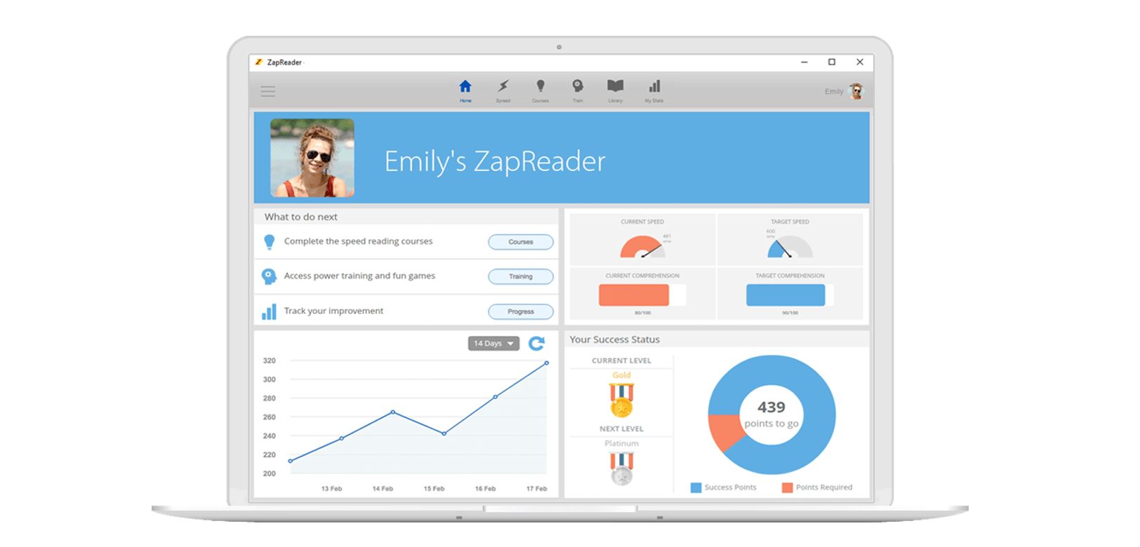 ZapReader on Laptop Screen
