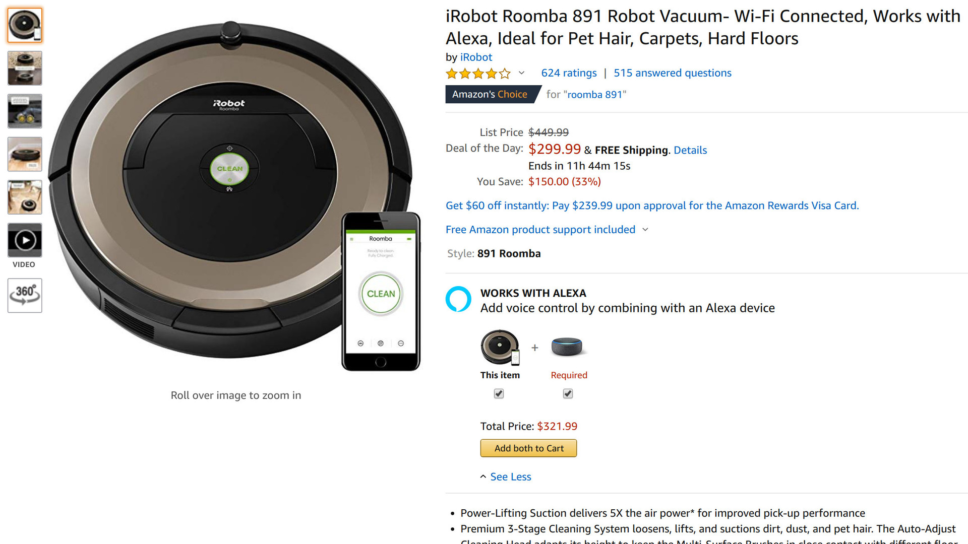 iRobot Roomba 891 Amazon sale