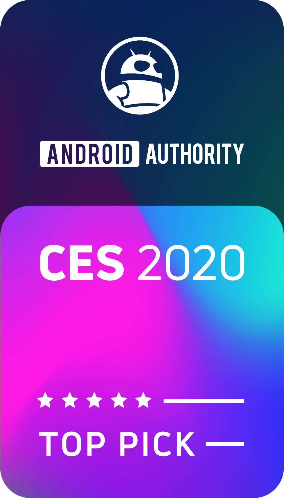 Android Authority CES 2020 Top Pick award badge