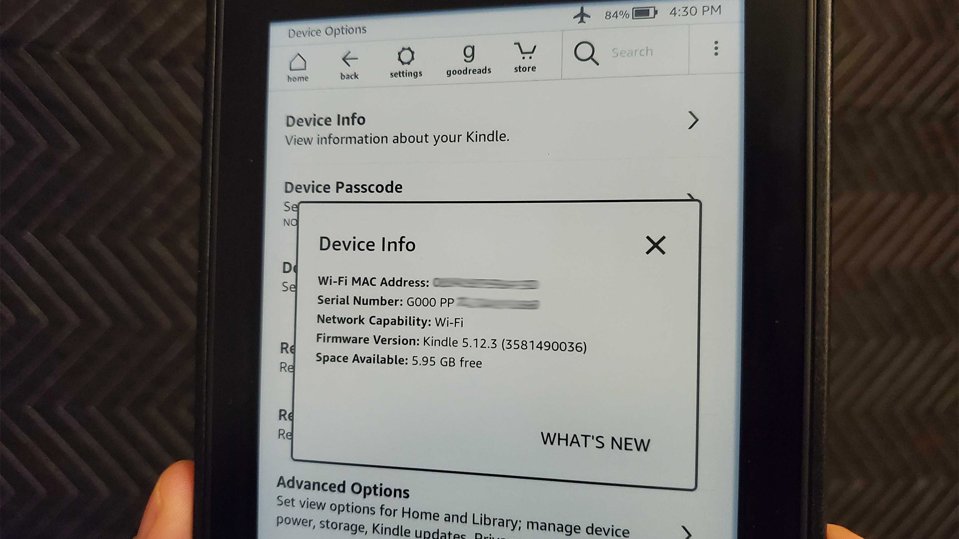 Kindle Paperwhite serial number