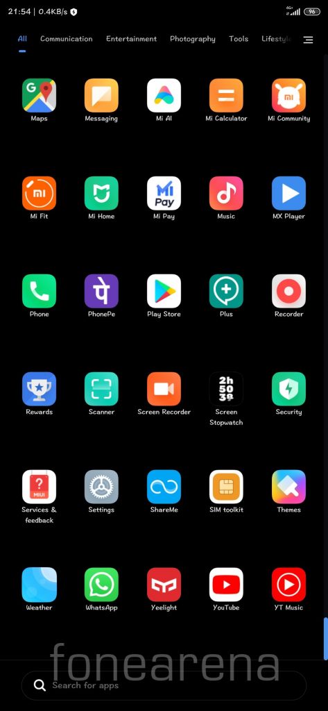 MIUI Launcher App Drawer FoneArena 2