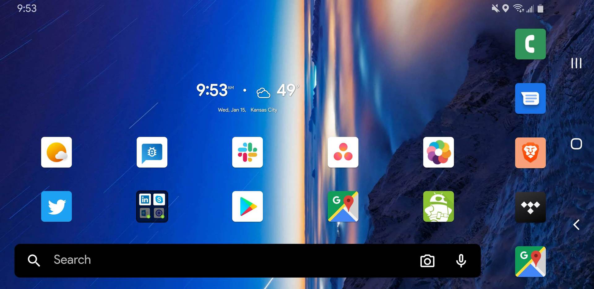 Microsoft Launcher 6.0 home page vertical