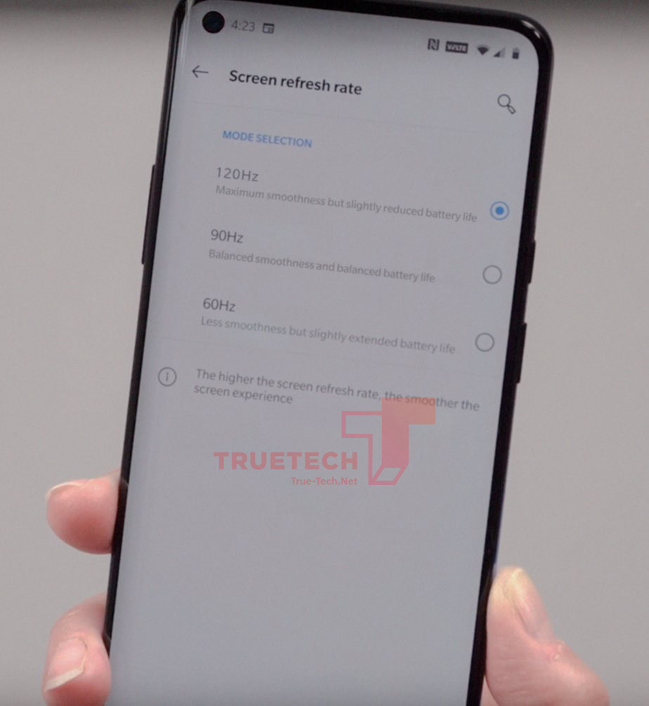 OnePlus 8 Pro leaked screen settings