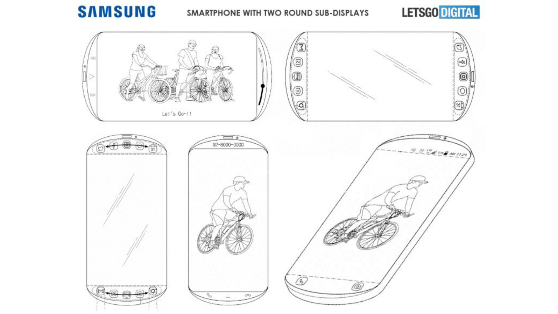 samsung smartphone patent with rounded display ends