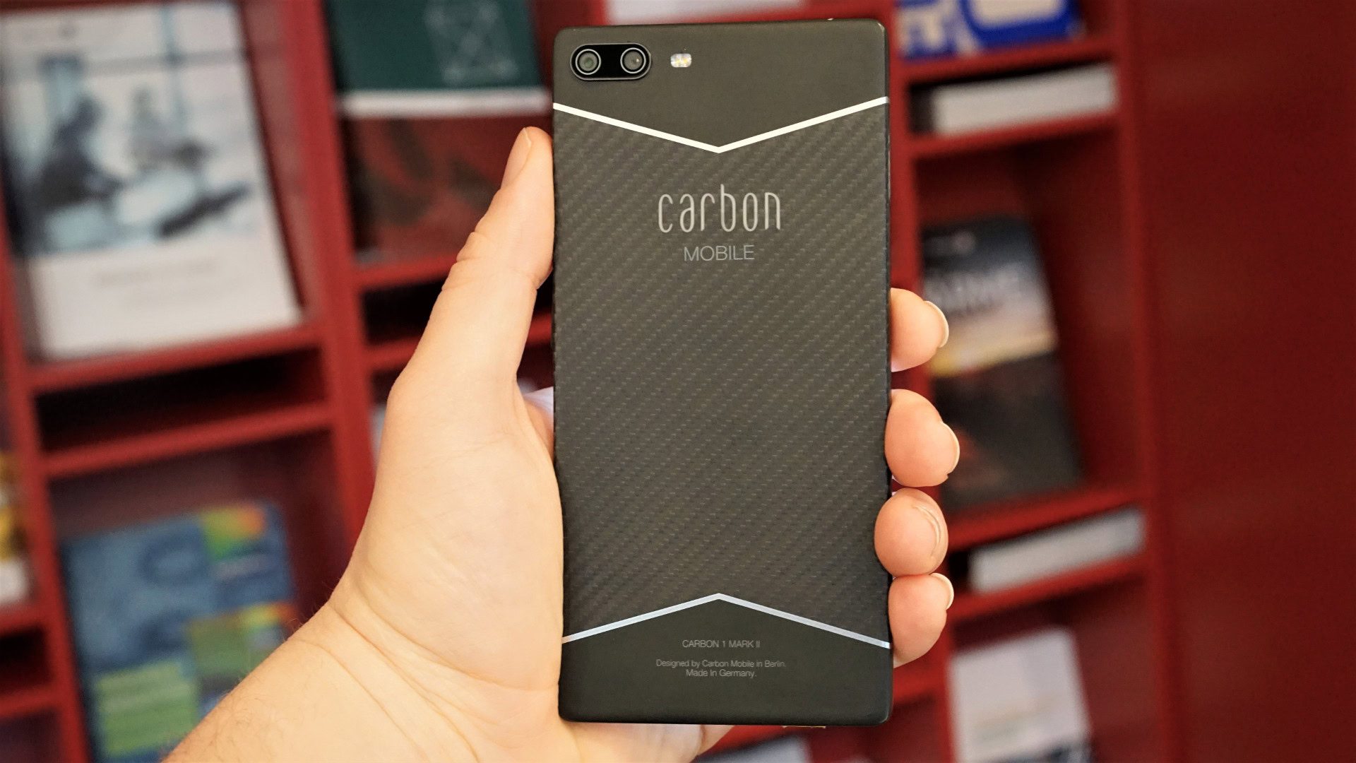 Carbon Mobile Mk II phone in hand